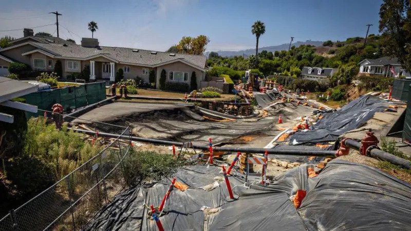 La exclusiva ciudad de California amenazada por los desprendimientos de tierra