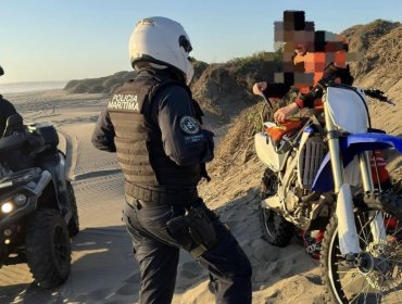 Policía Marítima de Quintero cursó multas a cinco conductores por ingresar con sus vehículos a playas de la zona