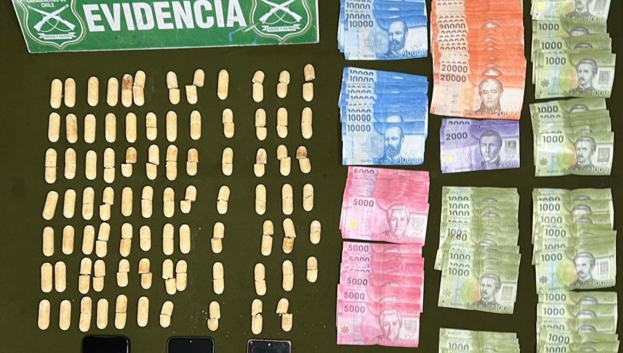 Persecución por calles de Quilpué y Villa Alemana termina con dos detenidos por tráfico de drogas: portaban 141 ovoides de cocaína