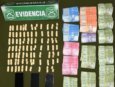 Persecución por calles de Quilpué y Villa Alemana termina con dos detenidos por tráfico de drogas: portaban 141 ovoides de cocaína