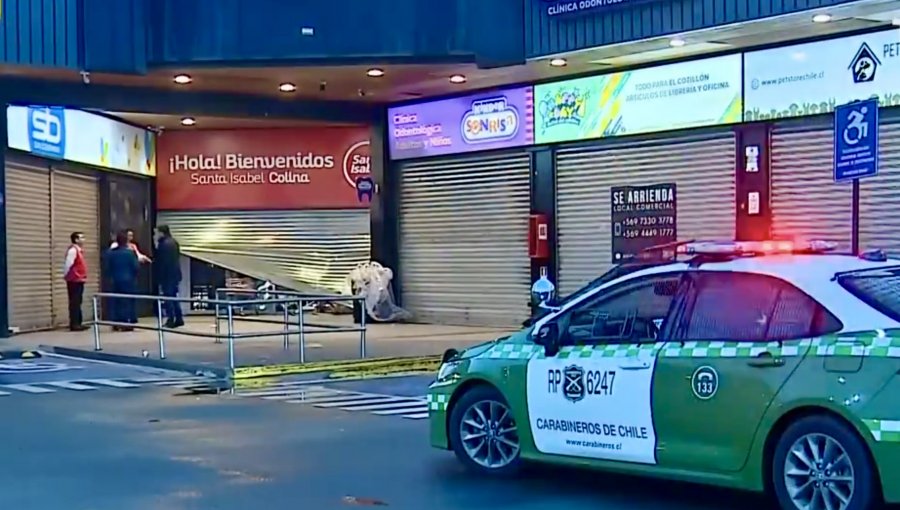 Delincuentes intentaron hacer explotar cajero automático en Colina, pero no lograron sustraer las gavetas con el dinero