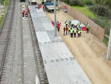 Obras en nueva estación Valencia del Tren Limache-Puerto registra un 50% de avance