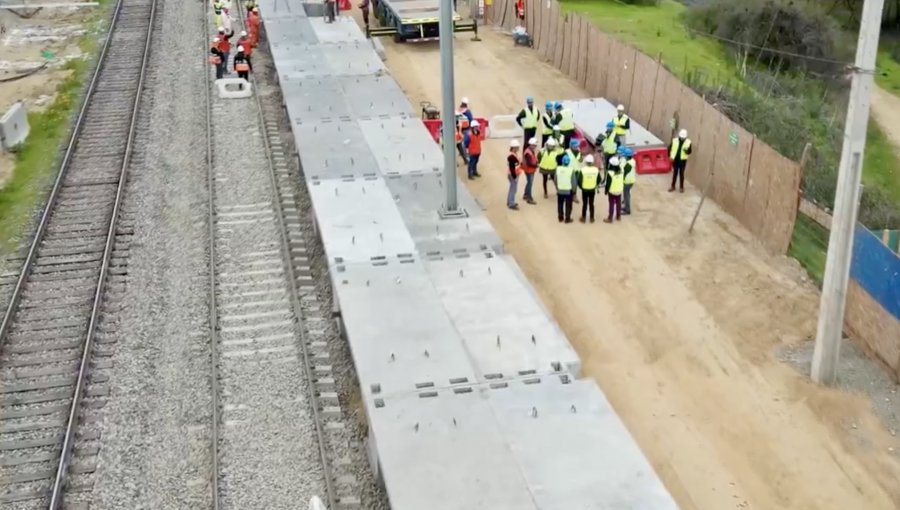 Obras en nueva estación Valencia del Tren Limache-Puerto registra un 50% de avance