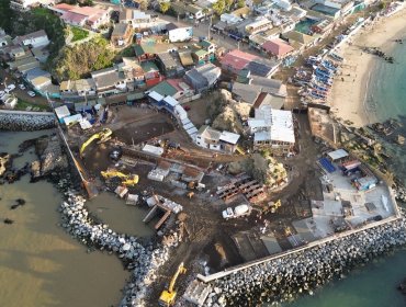 Obras de construcción de la caleta de Horcón presentan un avance superior al 50%