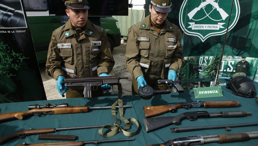 Carabineros ha incautado 2.740 armas de fuego en lo que va de año