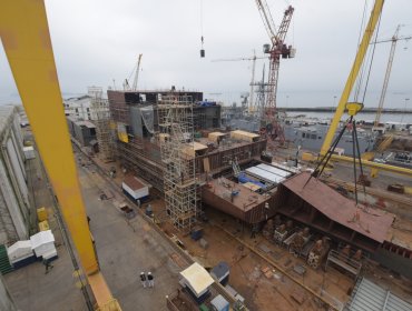 Un 25% de avance presenta el primer buque de transporte multipropósito construido por ASMAR para la Armada