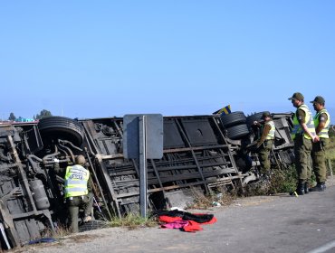 Detienen a conductor de bus que transportaba a barristas de Colo-Colo y volcó en la ruta 5