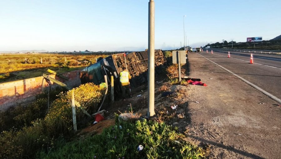 Bus con hinchas de Colo-Colo sufre grave accidente en la ruta 5 Norte de Coquimbo: varios heridas y dos en riesgo vital