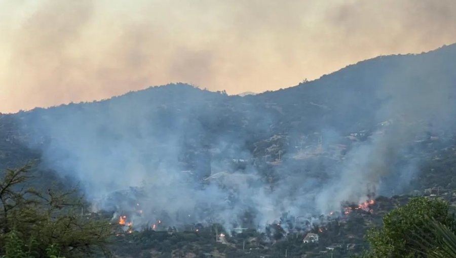 Declaran Alerta Roja para Hijuelas por incendio forestal que presenta "amenaza inminente al Parque Nacional La Campana"