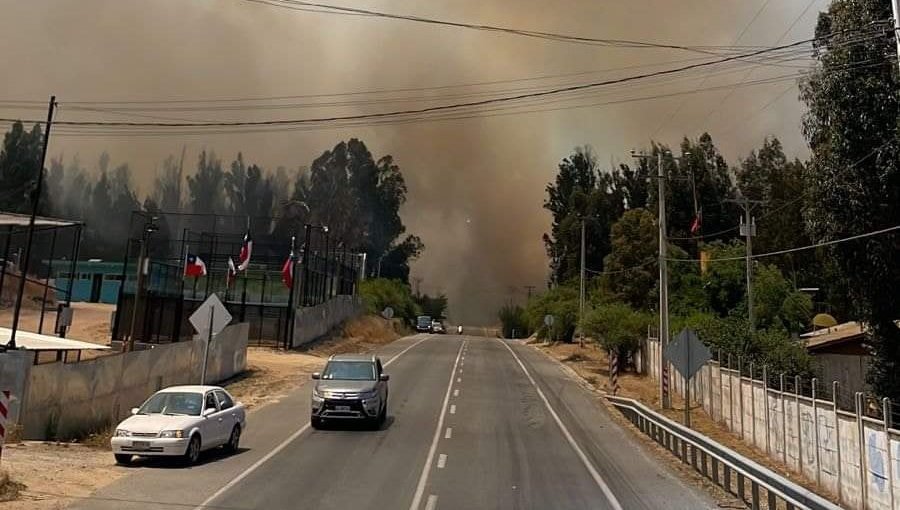 Solicitan evacuar cuatro sectores de la comuna de Quilpué por incendio forestal que obligó a decretar Alerta Roja