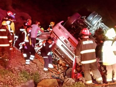 Una persona fallecida y otra lesionada deja volcamiento de camión en complejo fronterizo Los Libertadores