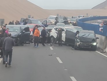 Accidente múltiple en Ruta K-504 provocó un taco de cinco kilómetros entre Iquique y Alto Hospicio