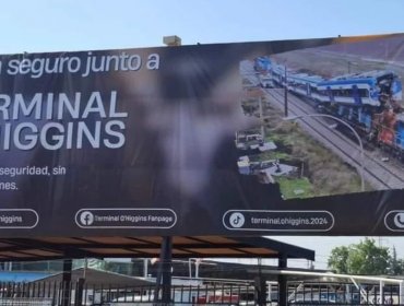 Terminal O’Higgins en Rancagua retira polémica publicidad que incluía fatal accidente ferroviario en San Bernardo