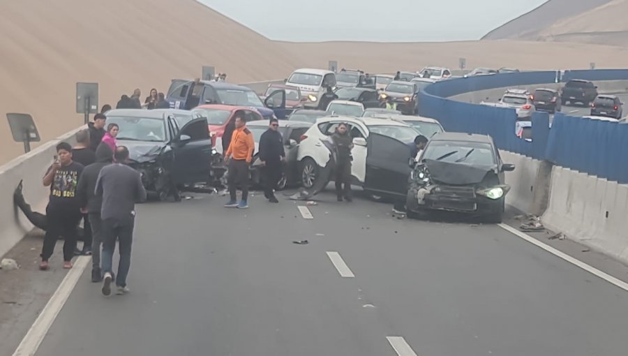 Accidente múltiple en Ruta K-504 provocó un taco de cinco kilómetros entre Iquique y Alto Hospicio