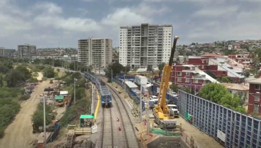 Avance en las obras de la futura Estación Valencia de Quilpué permite retornar a la frecuencia habitual del Tren Limache - Puerto