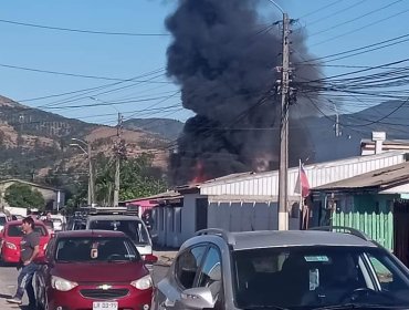 Una persona perdió la vida en incendio que afectó a dos viviendas en el sector Aconcagua Sur de Quillota