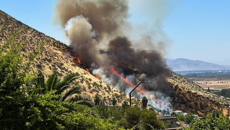 Declaran Alerta Roja para la comuna de Pudahuel por incendio forestal que presenta cercanía a viviendas