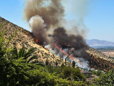 Declaran Alerta Roja para la comuna de Pudahuel por incendio forestal que presenta cercanía a viviendas