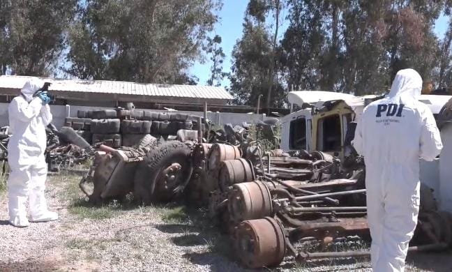 Desarticulan desarmaduría clandestina en San Bernardo: dos detenidos y seis camiones incautados