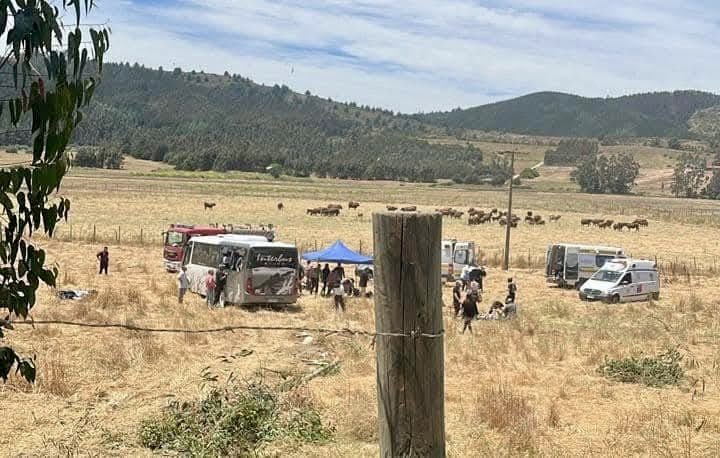 Bus que trasladaba alumnos y apoderados de un colegio de Linares por paseo de fin de año volcó en Vichuquén: Hay 13 lesionados