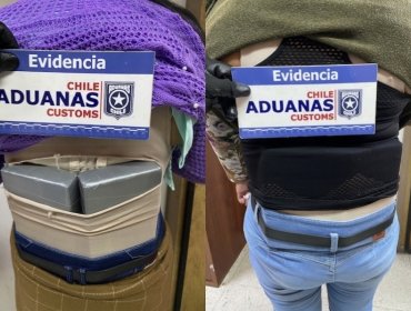 Tres peruanas fueron sorprendidas con más de 9 kilos de droga ocultas en fajas en el complejo fronterizo de Arica