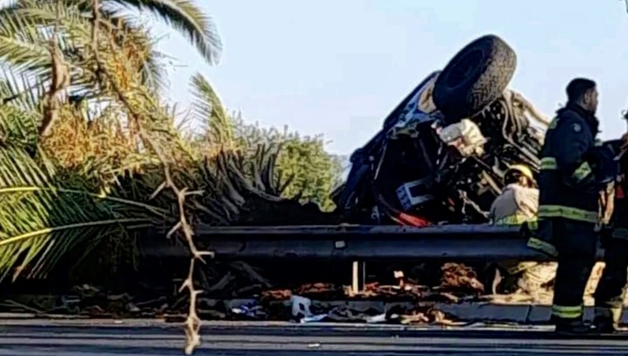 Tres lesionados de gravedad deja accidente vehicular en ruta 5 Norte de La Calera: tránsito estuvo suspendido largas horas