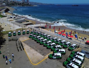 32 vehículos de Carabineros llegan a reforzar la seguridad en calles de la Quinta Región