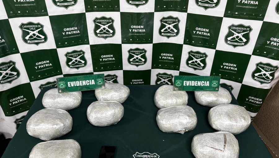 Sorprenden a extranjero portando más de 11 kilos de droga en su equipaje al interior de un bus en Hijuelas