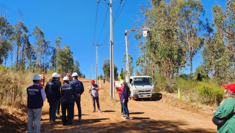 Realizan inspección para verificar despeje de líneas eléctricas en el sector del parque Quebrada Verde de Valparaíso