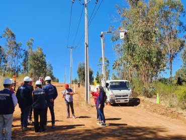 Realizan inspección para verificar despeje de líneas eléctricas en el sector del parque Quebrada Verde de Valparaíso