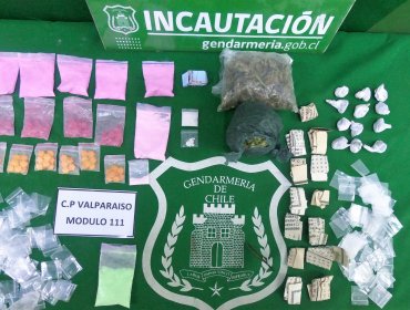 Decomisan tusi, marihuana, cocaína y pasta base al interior de la cárcel de Valparaíso