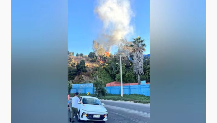 Incendio afectó a terreno de Escuela Naval en Valparaíso: una bengala por partido de fútbol habría provocado el fuego