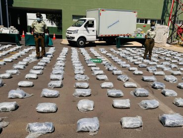 Incautan cerca de media tonelada de droga durante fiscalización vehicular en la ruta 5 Norte en San Felipe