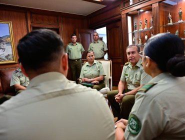 General director (s) de Carabineros felicitó a funcionarios que detuvieron a banda que asaltó banco de Putaendo con armas de guerra