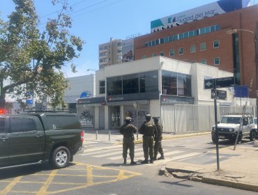 Gope realiza procedimiento ante hallazgo de artefacto desconocido al interior de una sucursal bancaria en Viña del Mar