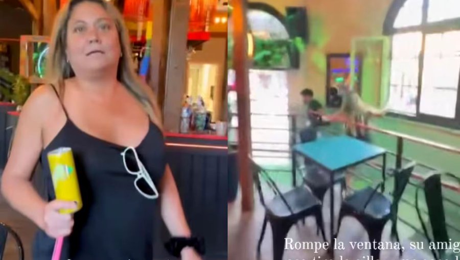 Denisse Campos es captada en Viña del Mar insultando y golpeando a garzones en un bar