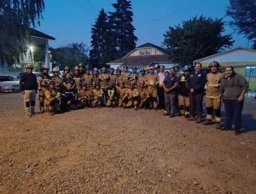 Equipo Forestal de Bomberos Valparaíso retorna tras apoyar por 72 horas el combate a los incendios en La Araucanía