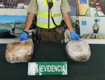 Dos detenidos por tráfico de drogas en Nogales: portaban 2 kilos de marihuana en mochila