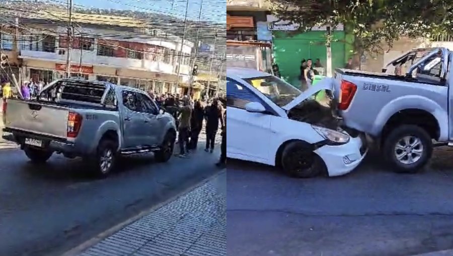 Camioneta protagoniza violento choque contra un auto al intentar esquivar manifestaciones de pescadores en San Antonio