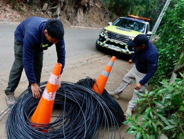 Dos personas fueron detenidas tras ser sorprendidas robando cables de fibra óptica en Zapallar