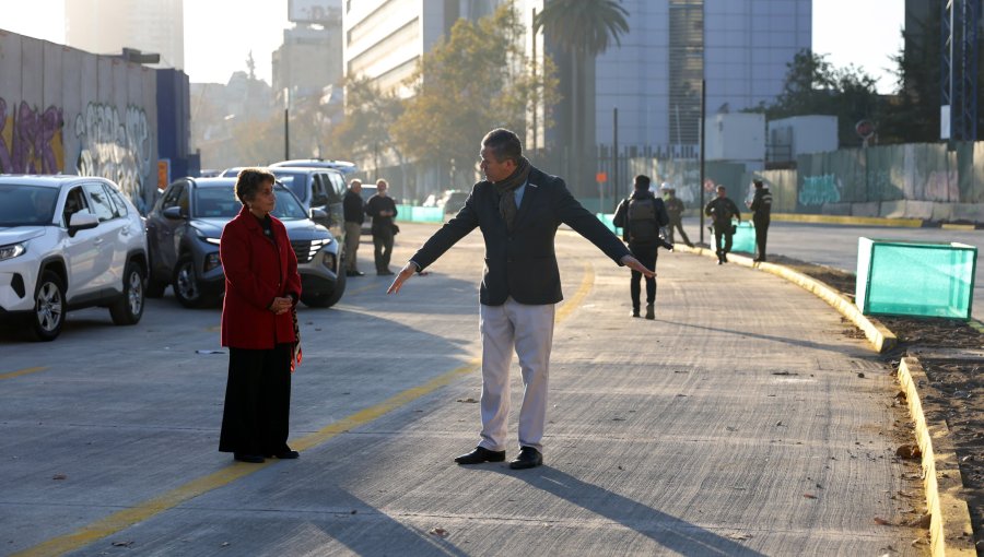 Nuevo eje Alameda-Providencia: A partir del martes Nudo Baquedano tendrá disponibles las siete pistas y ya no tendrá su rotonda