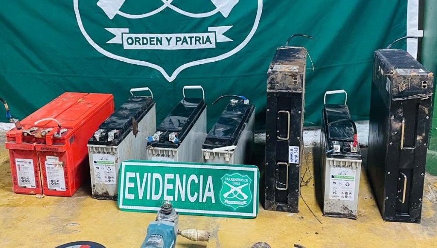 Detienen en Puchuncaví a cuatro personas por sustraer baterías desde antenas de teléfono en Maitencillo