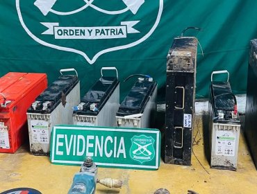 Detienen en Puchuncaví a cuatro personas por sustraer baterías desde antenas de teléfono en Maitencillo