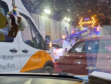 Alta congestión vehicular originó choque de camiones al interior del túnel Lo Prado