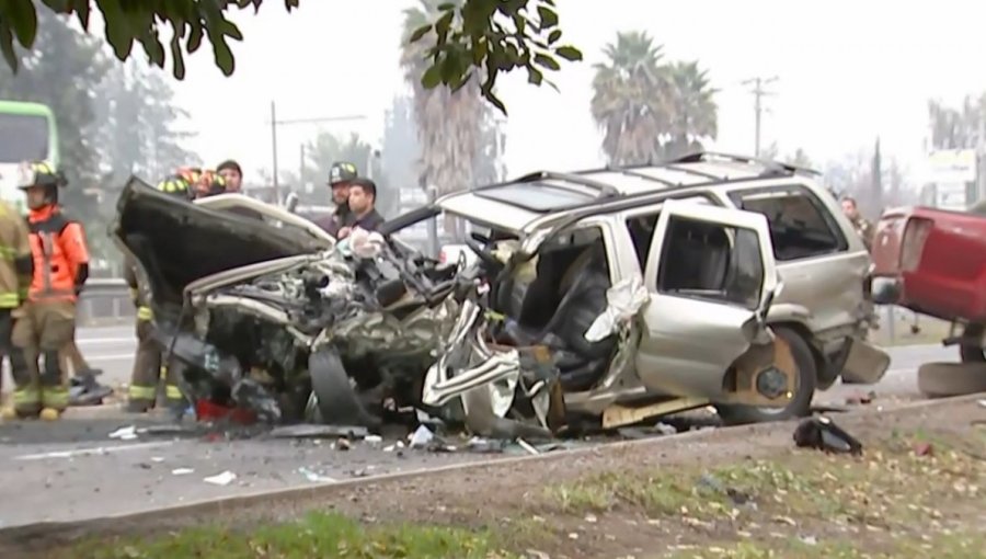 Accidente múltiple en la ruta 5 Sur deja a seis personas heridas a la altura de Buin