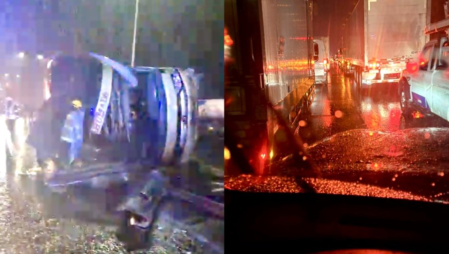 Tragedia en la ruta 5 Sur: Al menos 2 fallecidos deja volcamiento de bus en San Fernando