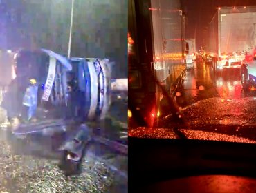 Tragedia en la ruta 5 Sur: Al menos 2 fallecidos deja volcamiento de bus en San Fernando