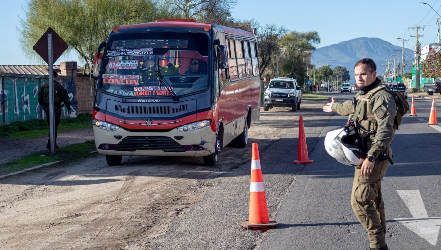 Redoblan controles a micros para frenar violencia en el transporte público de Concón