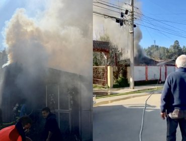 Incendio estructural consumió una vivienda en Placilla: fuego logró ser controlado