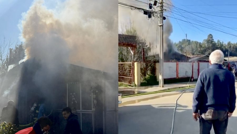 Incendio estructural consumió una vivienda en Placilla: fuego logró ser controlado
